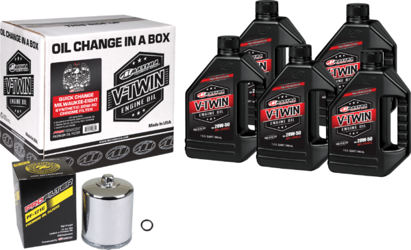 MAXIMA V-TWIN QUICK CHANGE KIT SYN M8 CHROME FILTER - 90-129015PC