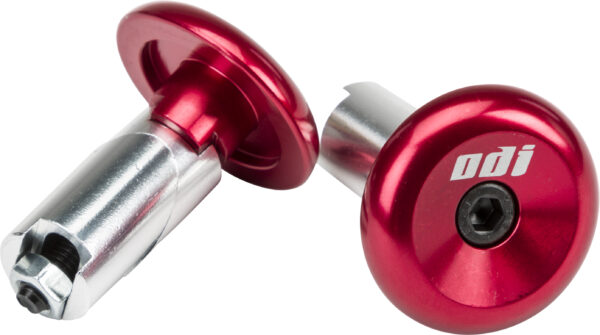 ODI ALUMINUM BAR END PLUGS RED - F71APR