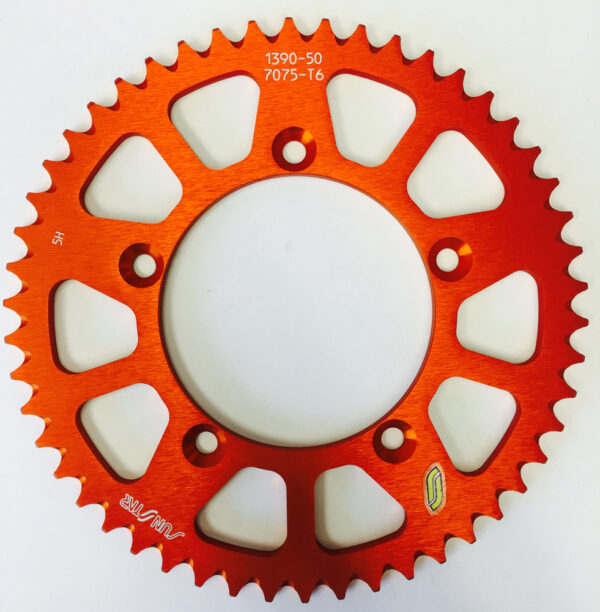 SUNSTAR REAR SPROCKET ALUMINUM 50T-420 ORG HUSQ/KTM - 5-139050OR