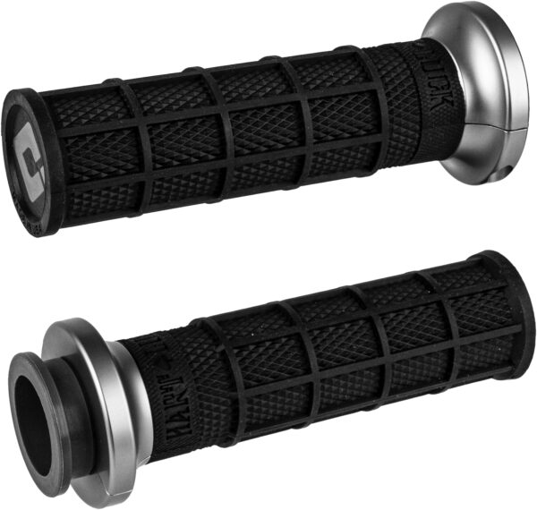 ODI LOCK ON WAFFLE STYLE GRIPS BLK/GRAPHITE FOR CABLE THRTTLE - V31HCW-BH-H