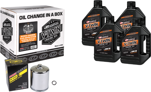 MAXIMA V-TWIN QUICK CHANGE KIT EVO MINERAL CHROME FILTER - 90-069014PC