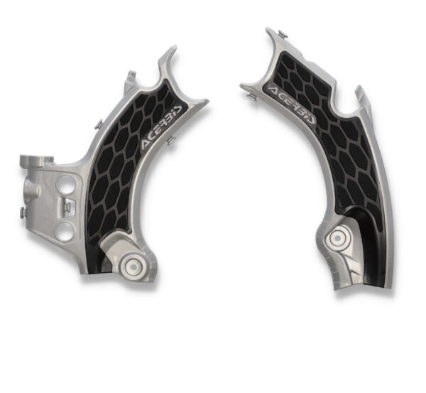 ACERBIS X-GRIP FRAME GUARDS HON SILVER/BLACK - 2911441015