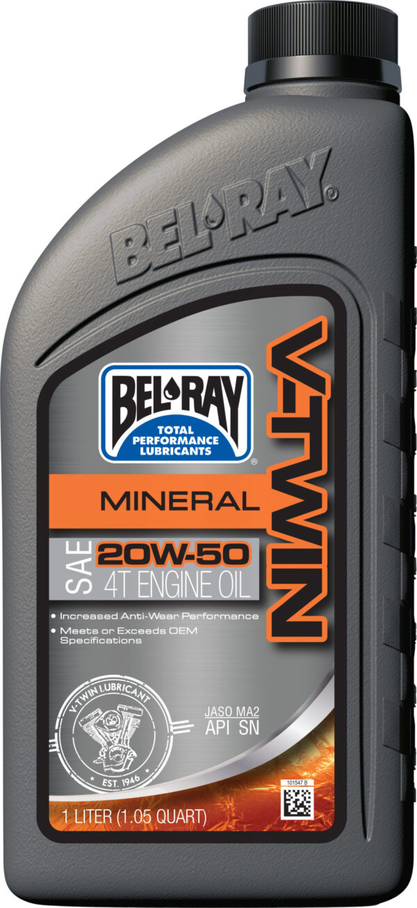 BEL-RAY V-TWIN MINERAL ENGINE OIL 20W-50 1L - 96905-BT1