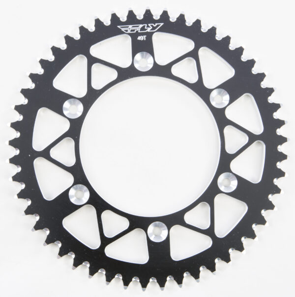 FLY RACING REAR SPROCKET ALUMINUM 49T-520 BLK HON - OLD 225-49 BLK