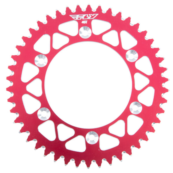 FLY RACING REAR SPROCKET ALUMINUM 46T-520 RED HON - OLD 225-46 RED