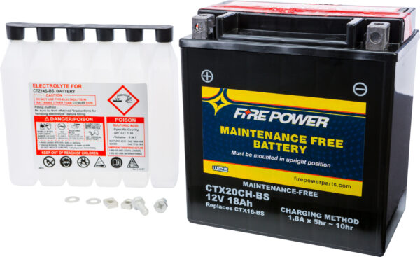 FIRE POWER BATTERY CTX20CH-BS MAINTENANCE FREE - CTX20CH-BS