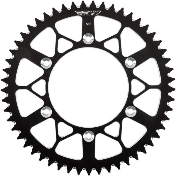 FLY RACING REAR SPROCKET ALUMINUM 53T-520 BLK HON - OLD 225-53 BLK