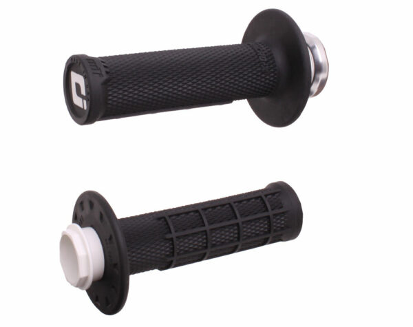 ODI MICRO-X LOCK-ON GRIPS HALF-WAFFLE BLACK/SILVER - H36MXB