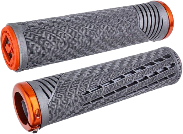 ODI CF11 V2.1 BMX GRIPS LNYX GRAY/ORANGE W/ORANGE - F35CFGO-O