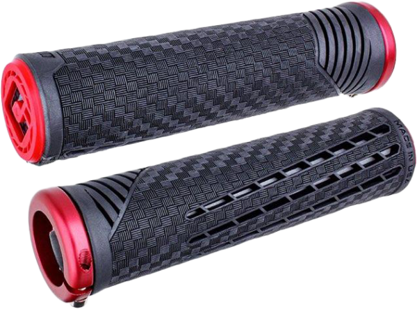 ODI CF11 V2.1 BMX GRIPS PEARL BLK/RED W/MATTE RED - F35CFBR-R