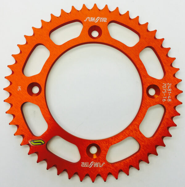 SUNSTAR REAR SPROCKET ALUMINUM 48T-428 ORG HUSQ/KTM - 5-248148OR