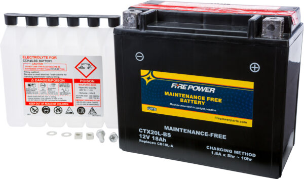 FIRE POWER BATTERY CTX20L-BS MAINTENANCE FREE - CTX20L-BS