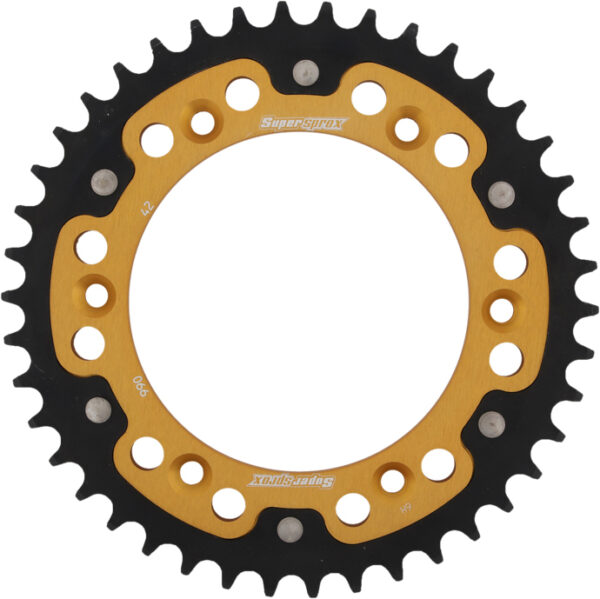 SUPERSPROX REAR STEALTH SPROCKET ALU/STL 42T-520 GLD HUSQ/KTM - RST-990-42-GLD