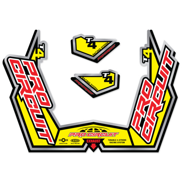 PRO CIRCUIT T4-GP STICKER KIT REPLACEMENT MUFFLER STICKERS - DC09T4GP