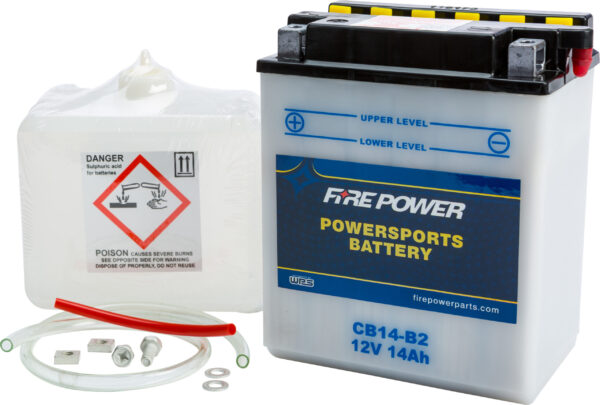 FIRE POWER BATTERY W/ACID CB14-B2 12V HEAVY DUTY - CB14-B2