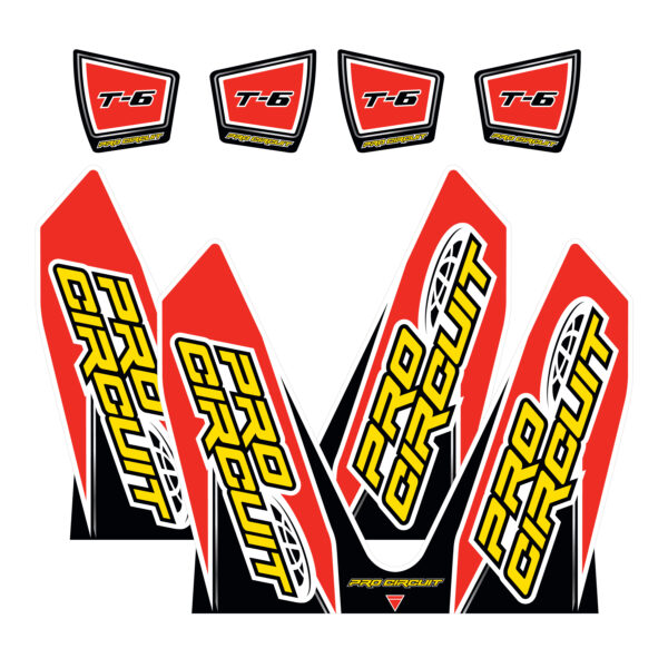 PRO CIRCUIT T-6 WRAP/END CAP DECALS CRF REPLACEMENT MUFFLER STICKERS - DC14T6-CRF