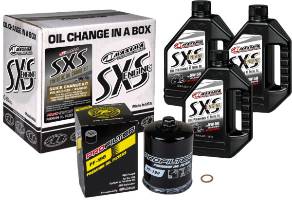 MAXIMA SXS QUICK CHANGE KIT 5W-50 WITH BLACK OIL FILTER - 90-189013