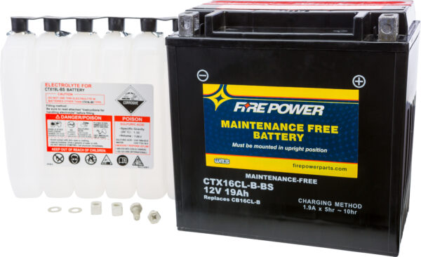 FIRE POWER BATTERY CTX16CL-B-BS MAINTENANCE FREE - CTX16CL-B-BS