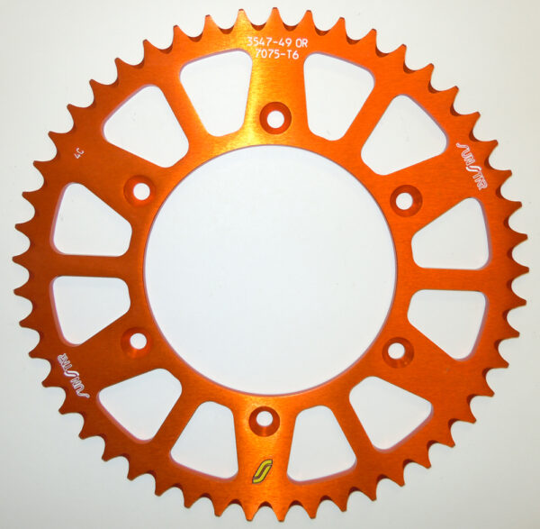 SUNSTAR REAR SPROCKET ALUMINUM 49T-520 ORG HUS/HUSQ/KTM - 5-354749OR