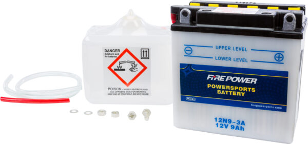 FIRE POWER BATTERY W/ACID 12N9-3A 12V - 12N9-3A