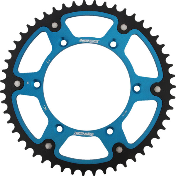 SUPERSPROX REAR STEALTH SPROCKET ALU/STL 51T-520 BLU YAM - RST-245-51-BLU