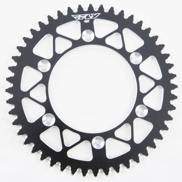 FLY RACING REAR SPROCKET ALUMINUM 48T-520 BLK HON - OLD 225-48 BLK