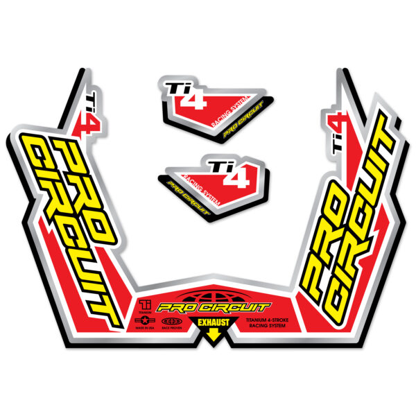 PRO CIRCUIT TI-4GP STICKER KIT REPLACEMENT MUFFLER STICKERS - DC09TI4GP