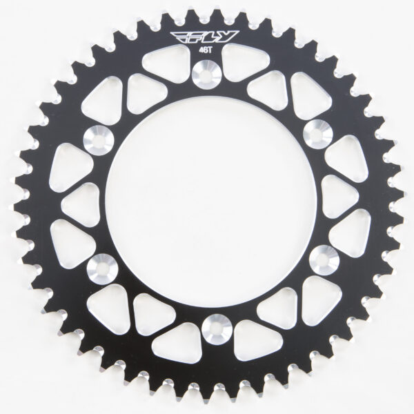 FLY RACING REAR SPROCKET ALUMINUM 46T-520 BLK HON - OLD 225-46 BLK