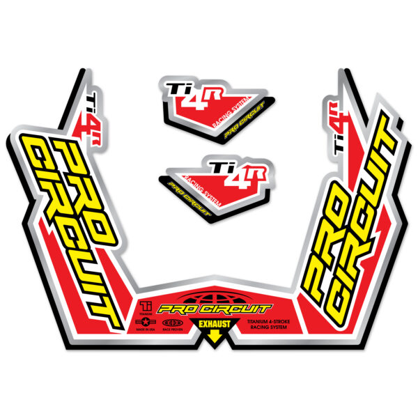 PRO CIRCUIT TI-4R STICKER KIT REPLACEMENT MUFFLER STICKERS - DC09TI4R