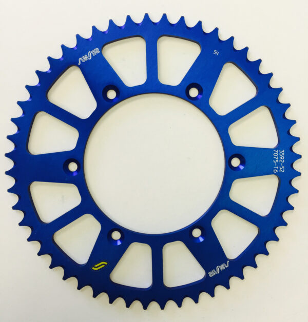 SUNSTAR REAR SPROCKET ALUMINUM 52T-520 BLU HON/YAM - 5-359252BL