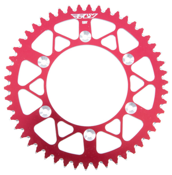 FLY RACING REAR SPROCKET ALUMINUM 50T-520 RED HON - OLD 225-50 RED