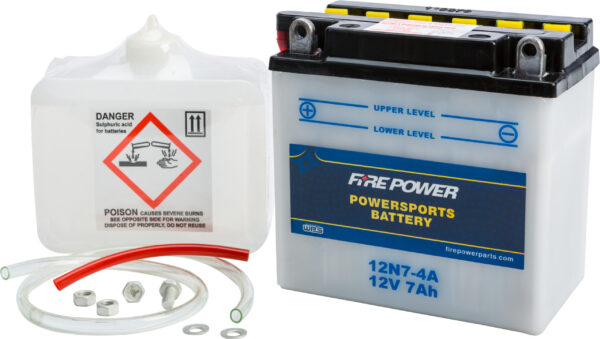 FIRE POWER BATTERY W/ACID 12N7-4A 12V - 12N7-4A