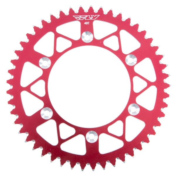 FLY RACING REAR SPROCKET ALUMINUM 49T-520 RED HON - OLD 225-49 RED