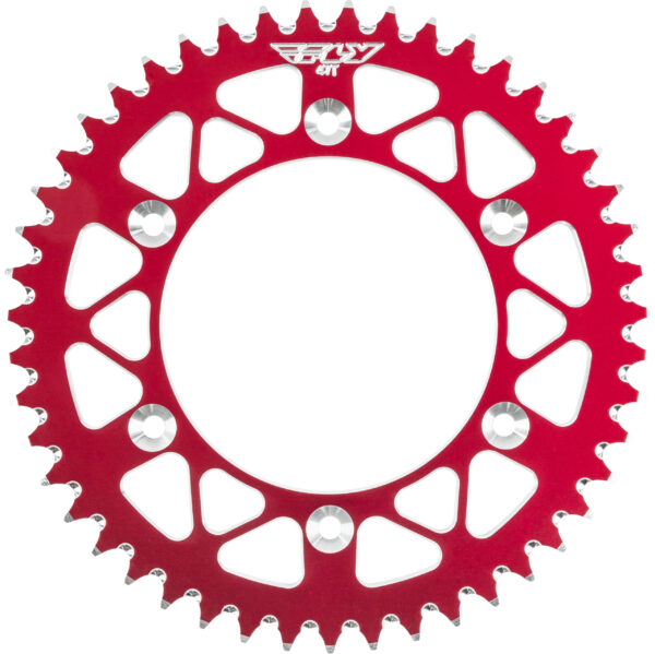 FLY RACING REAR SPROCKET ALUMINUM 47T-520 RED HON - OLD 225-47 RED