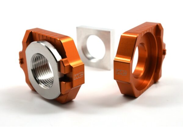 WORKS AXLE BLOCKS ELITE KTM/HUS ORANGE - 17-264