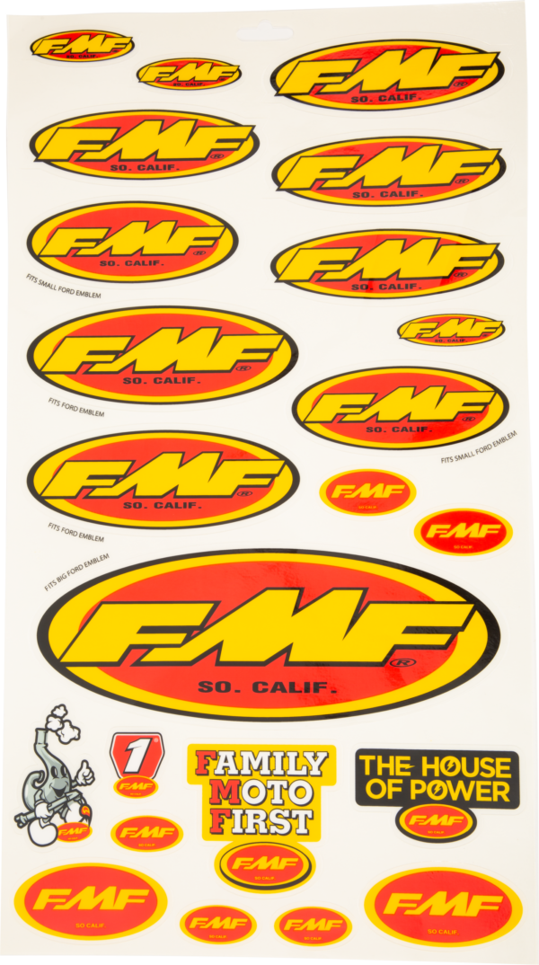 FMF ASSORTED STICKER SHEET - 014800