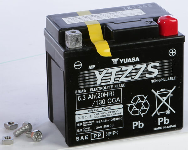 YUASA BATTERY YTZ7S SEALED FACTORY ACTIVATED - YUAM727ZS