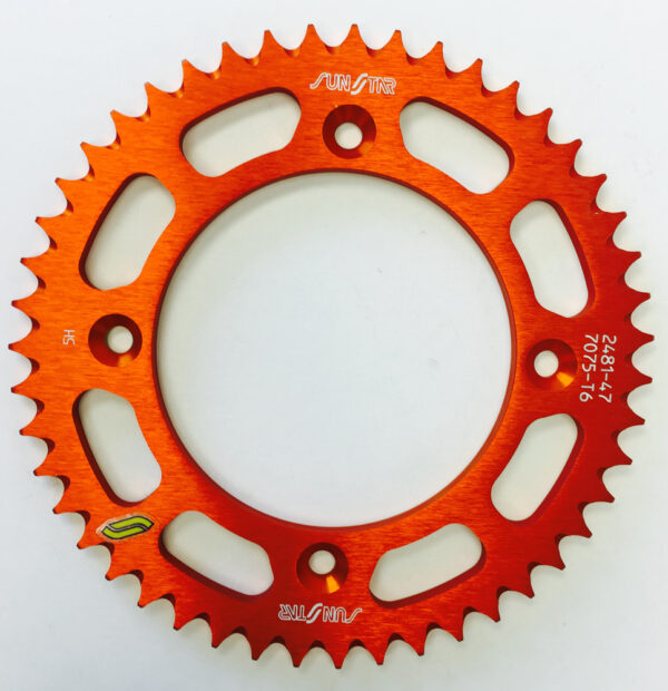 SUNSTAR REAR SPROCKET ALUMINUM 47T-428 ORG HUSQ/KTM - 5-248147OR