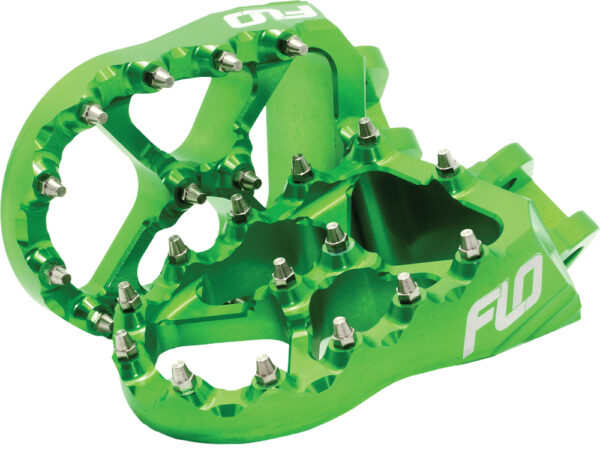 FLO MOTORSPORTS PRO SERIES FOOT PEGS GREEN - FPEG-792G