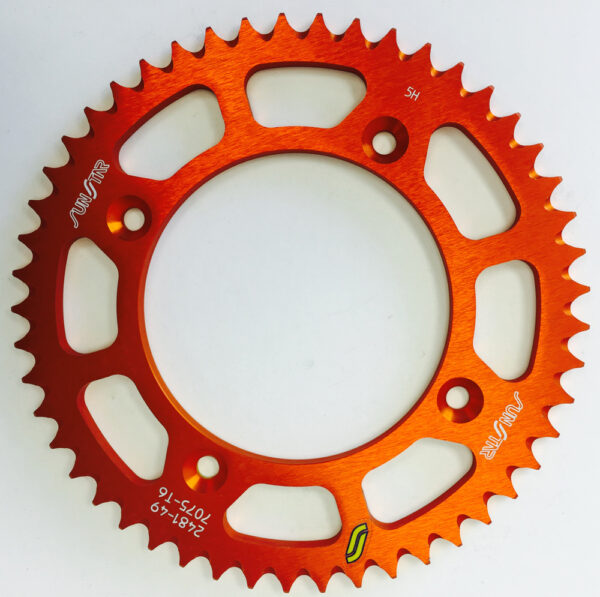 SUNSTAR REAR SPROCKET ALUMINUM 49T-428 ORG HUSQ/KTM - 5-248149OR