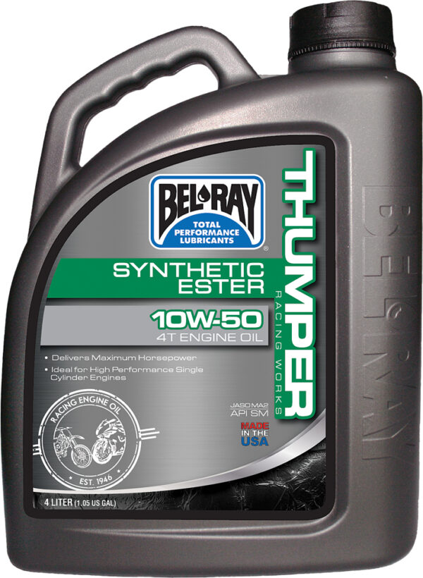 BEL-RAY THUMPER SYNTHETIC ESTER 4T ENGINE OIL 10W-50 4L - 99550-B4LW