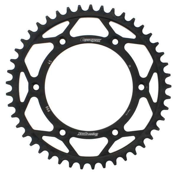 SUPERSPROX REAR SPROCKET STEEL 45T-520 BLK HUS/HUSQ/KTM - RFE-990-45-BLK