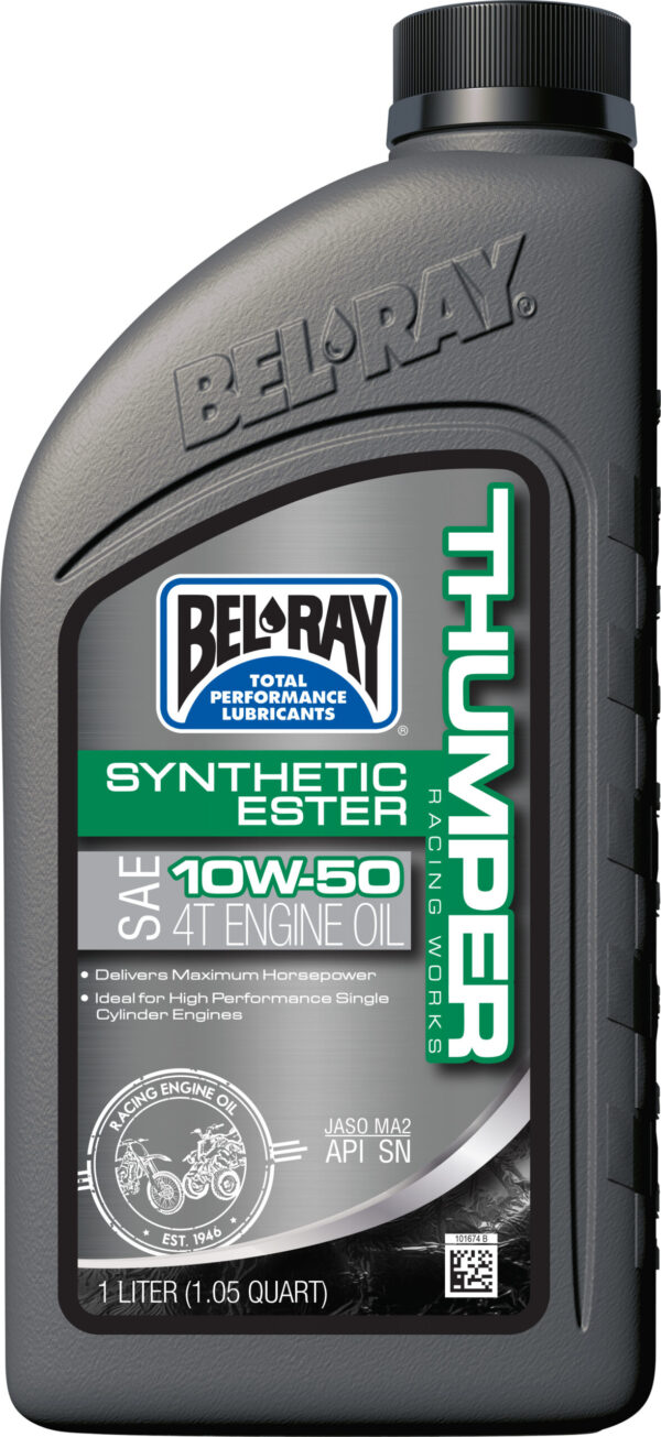 BEL-RAY THUMPER SYNTHETIC ESTER 4T ENGINE OIL 10W-50 1L - 99550-B1LW