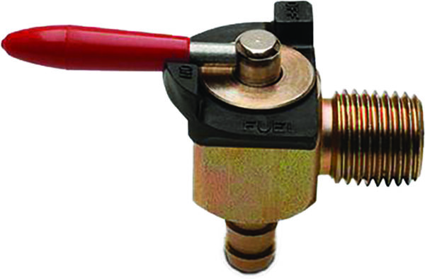 MOTION PRO FUEL VALVE 90 DEGREE 1/4" NPT X 1/4" BARB VITTON SEAL - 12-0085