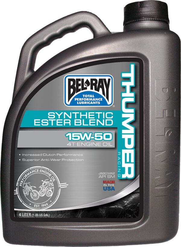 BEL-RAY THUMPER SYNTHETIC ESTER BLEND 4T ENGINE OIL 15W-50 4L - 99530-B4LW