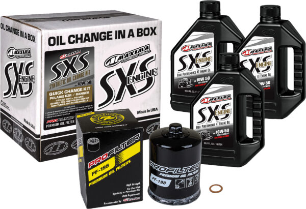 MAXIMA SXS QUICK CHANGE KIT 10W-50 WITH BLACK OIL FILTER - 90-219013