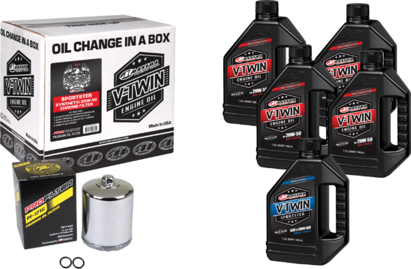 MAXIMA V-TWIN OIL CHANGE KIT SYN XL CHROME FILTER - 90-119015PC