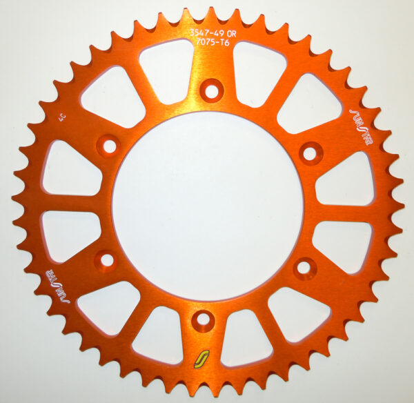 SUNSTAR REAR SPROCKET ALUMINUM 52T-520 ORG HUS/HUSQ/KTM - 5-354752OR