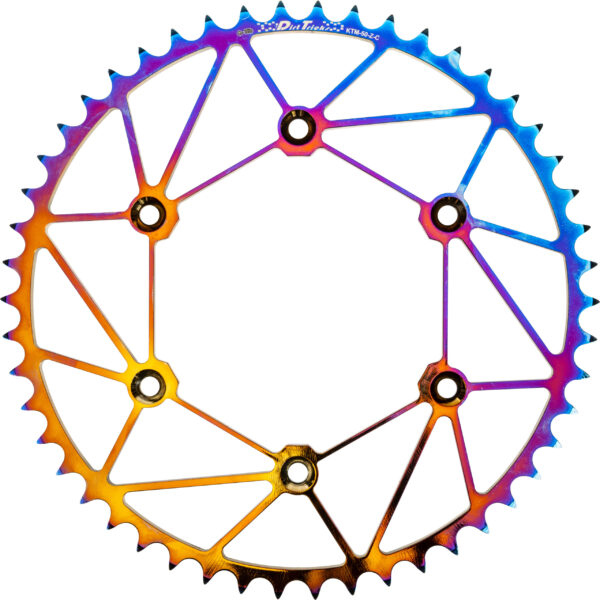 DIRT TRICKS REAR SPROCKET CHROMOLY STL/ZIR 50T-520 CHROMATIC KTM/HUSQ - KTM-50-Z-C