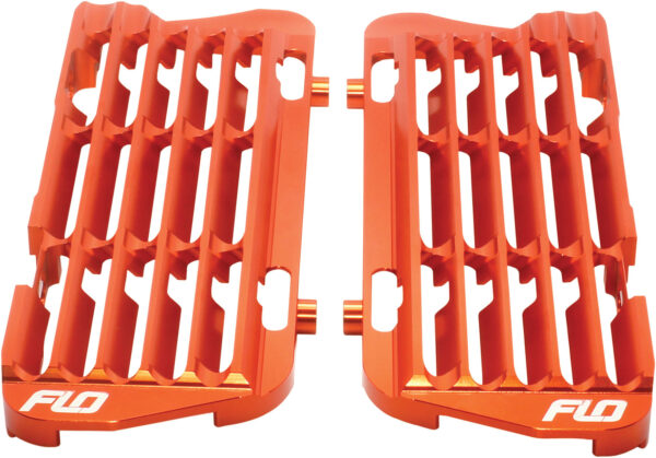 FLO MOTORSPORTS HIGH FLOW RADIATOR BRACES ORANGE - FLO751ORG